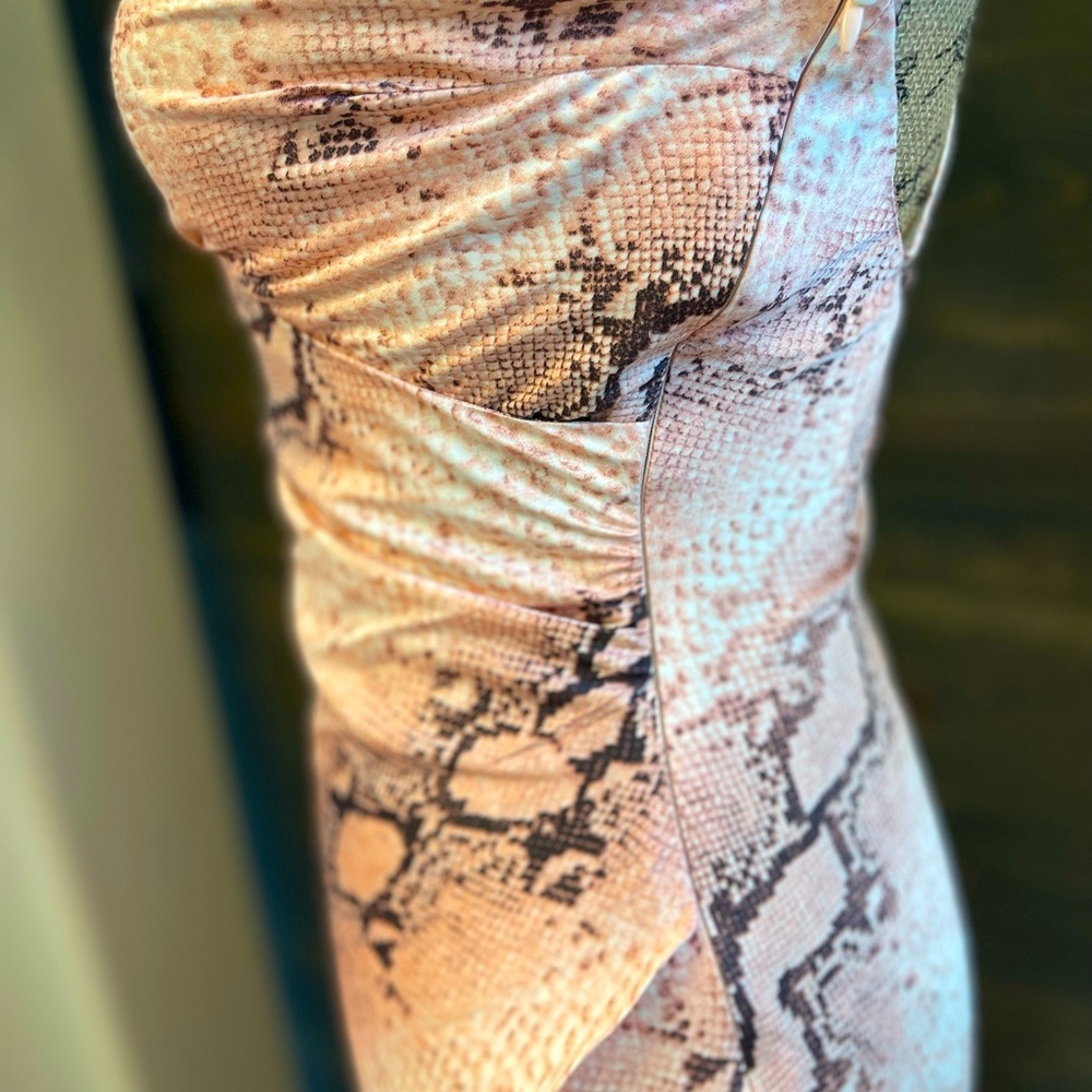 NWT Satin Pink Long Surplice Slip Dress Women's Bohemian Animal Print M & L - Picture 12 of 15